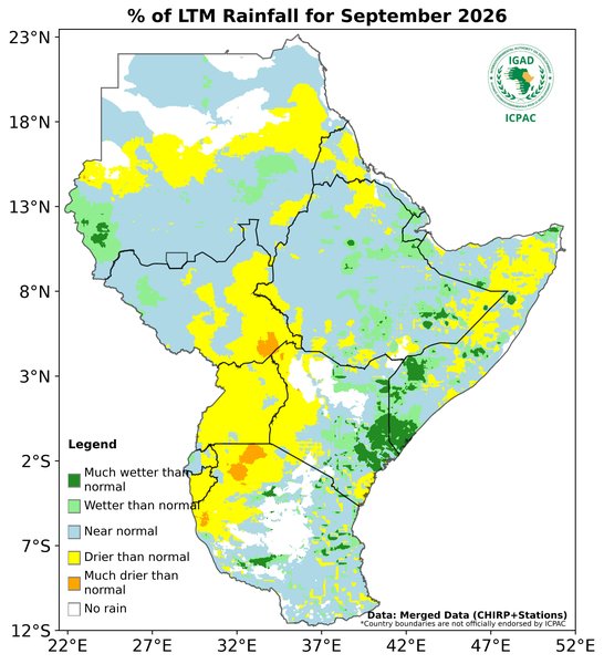 Recent rainfall anomalies