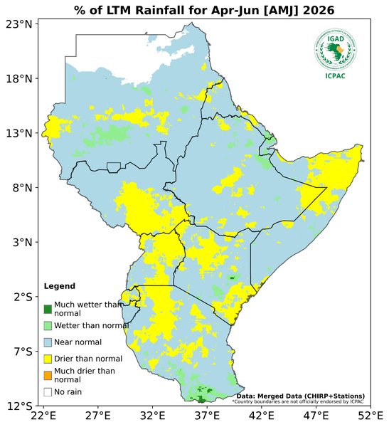 Recent rainfall anomalies