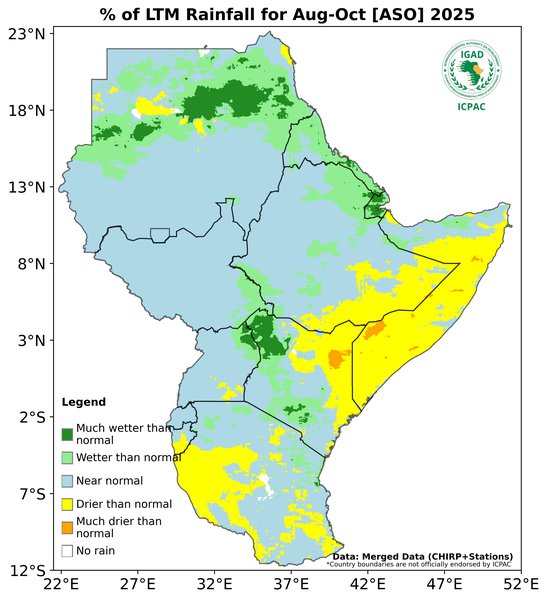 Recent rainfall anomalies