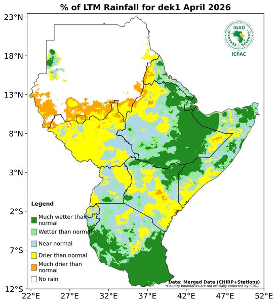 Recent rainfall anomalies