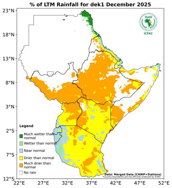 Recent rainfall anomalies
