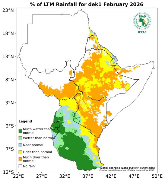 Recent rainfall anomalies
