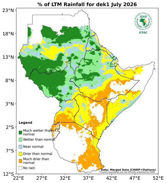 Recent rainfall anomalies
