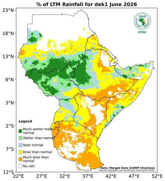 Recent rainfall anomalies
