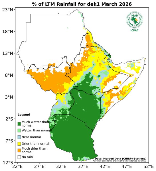Recent rainfall totals
