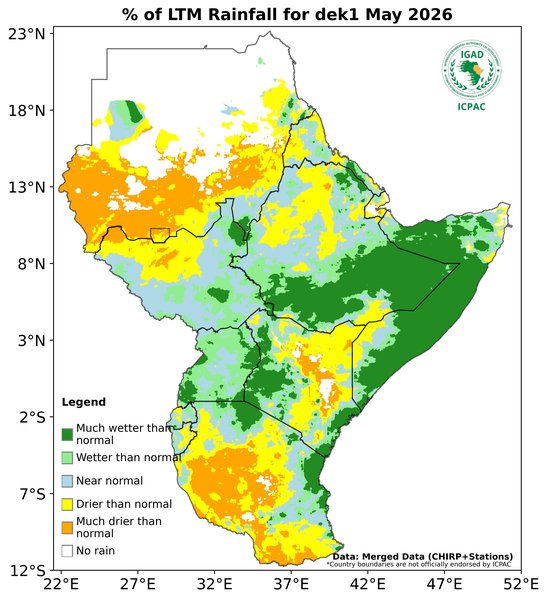 Recent rainfall anomalies