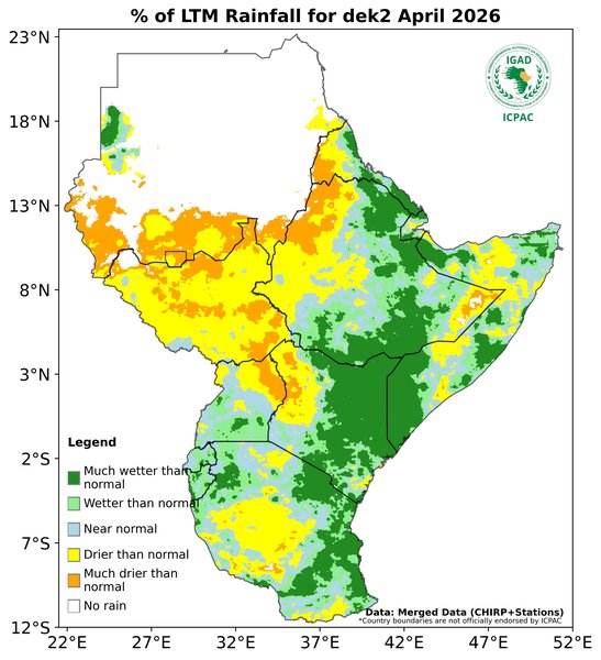 Recent rainfall anomalies