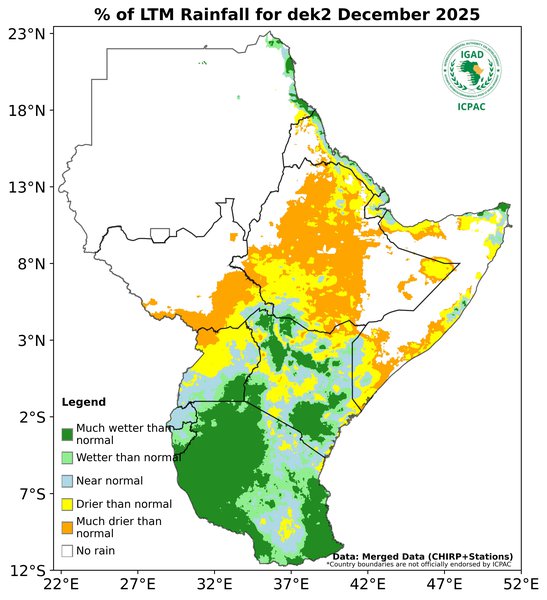 Recent rainfall anomalies