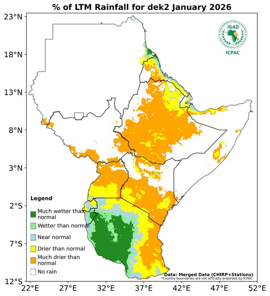 Recent rainfall anomalies