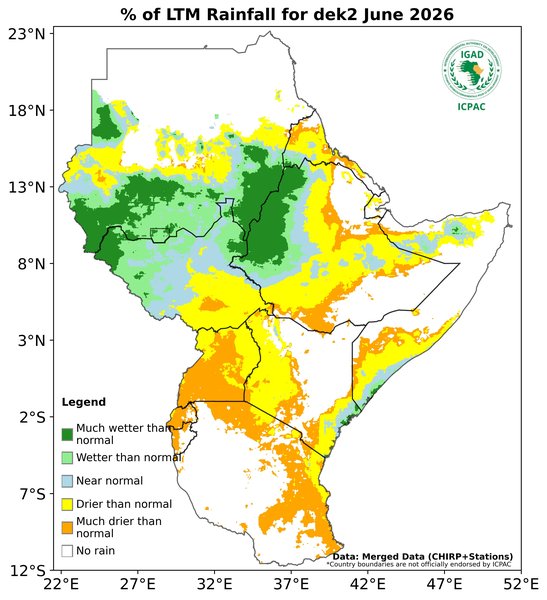 Recent rainfall anomalies
