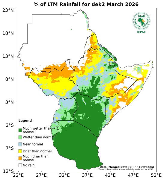 Recent rainfall anomalies
