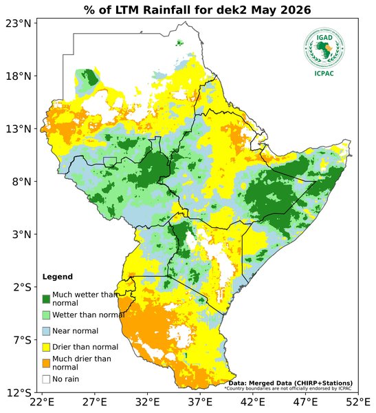 Recent rainfall anomalies