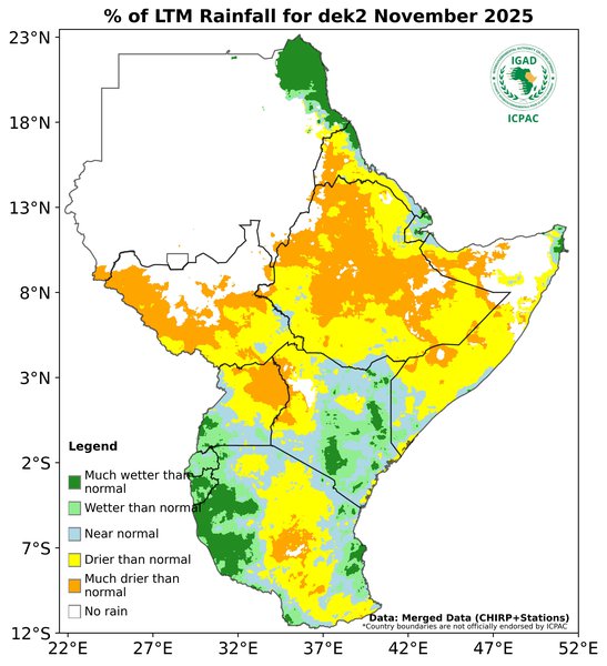 Recent rainfall anomalies