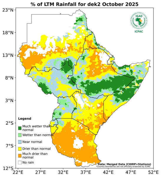 Recent rainfall anomalies
