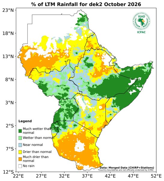 Recent rainfall anomalies