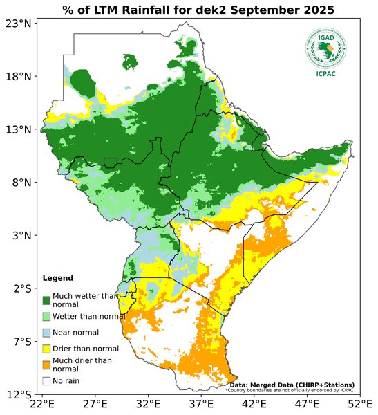 Recent rainfall anomalies