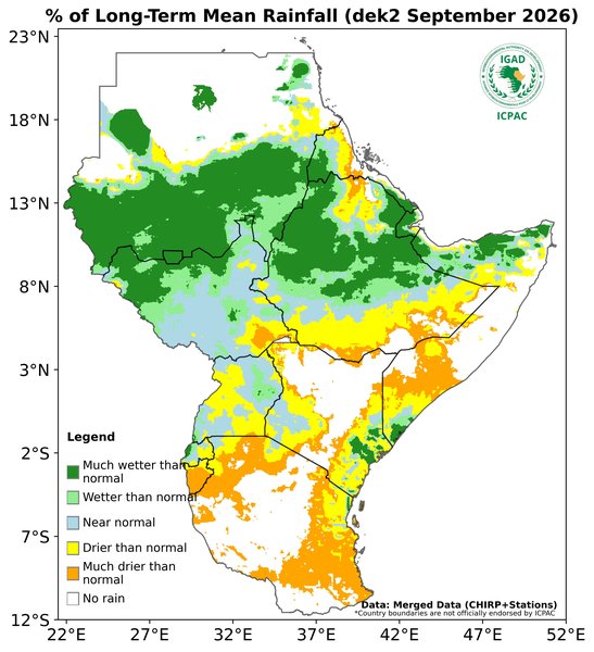 Recent rainfall anomalies