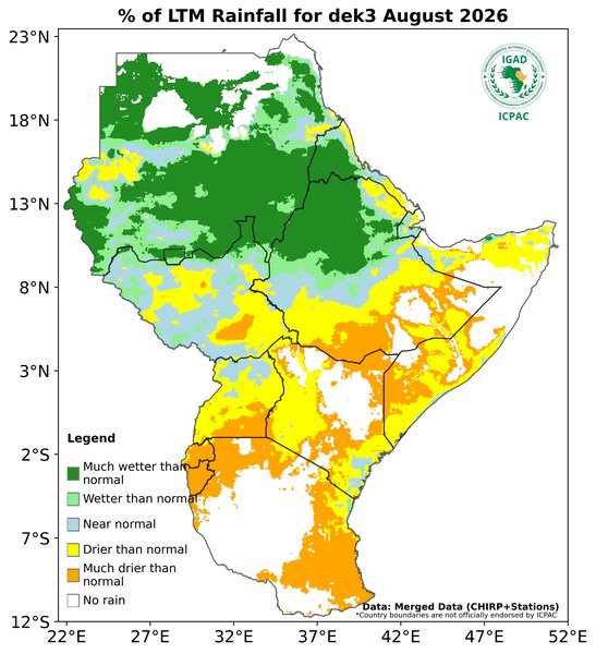 Recent rainfall anomalies