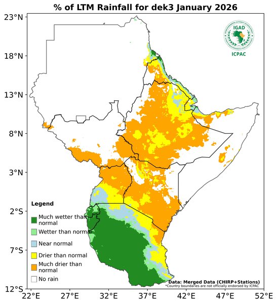 Recent rainfall anomalies