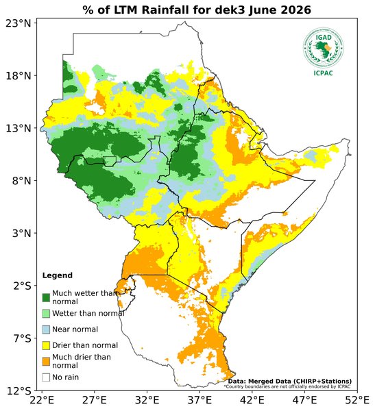 Recent rainfall anomalies