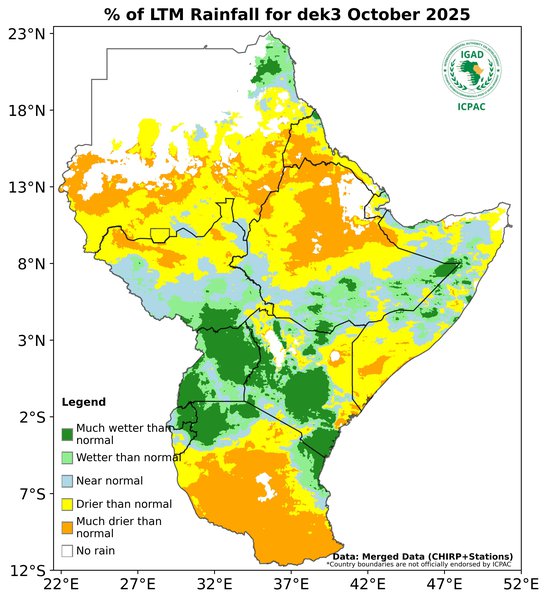 Recent rainfall anomalies