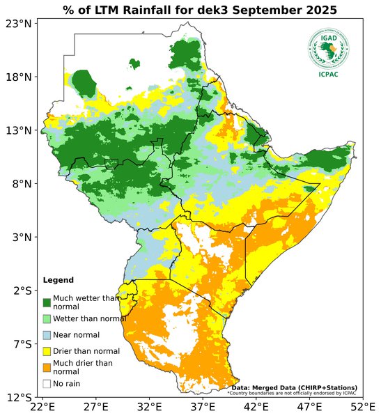 Recent rainfall anomalies
