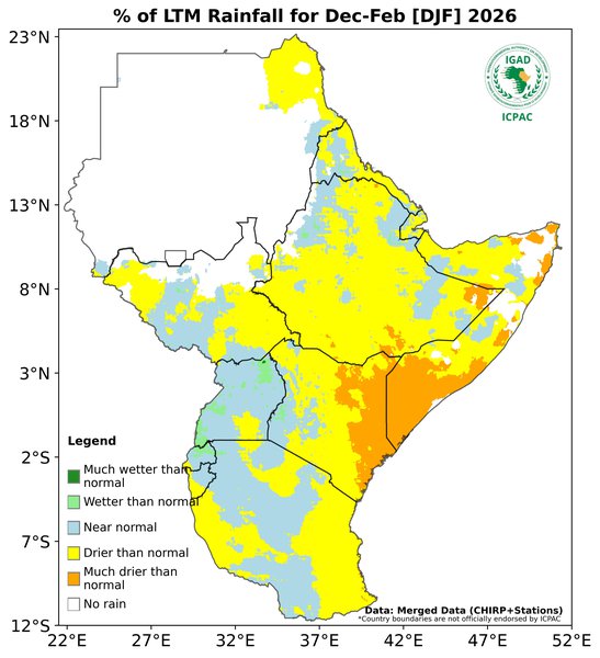 Recent rainfall anomalies