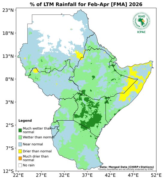 Recent rainfall anomalies
