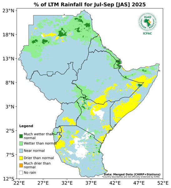 Recent rainfall anomalies