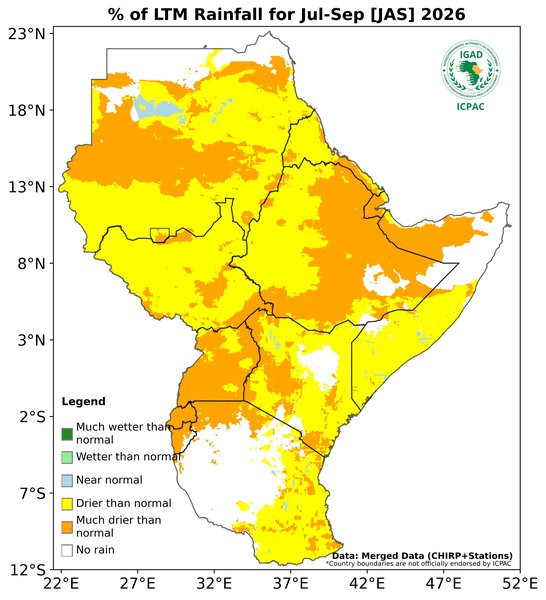 Recent rainfall anomalies