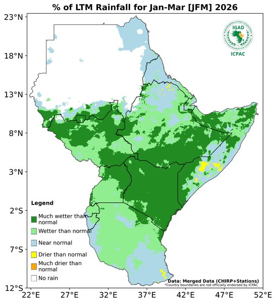 Recent rainfall anomalies