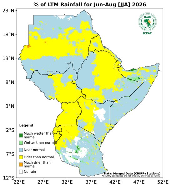 Recent rainfall anomalies