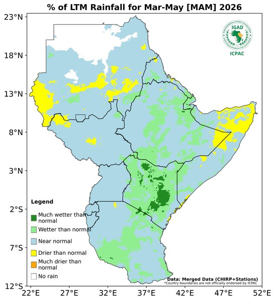 Recent rainfall anomalies