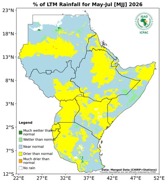 Recent rainfall anomalies