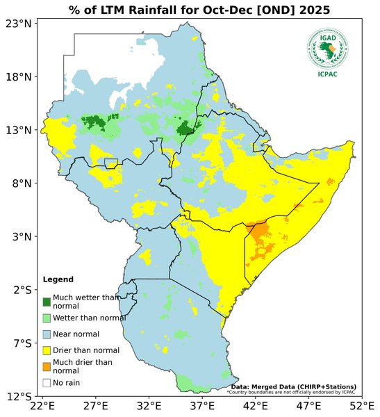 Recent rainfall anomalies