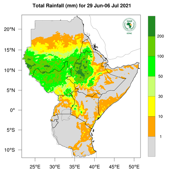 Rainfall forecast (Total mm)