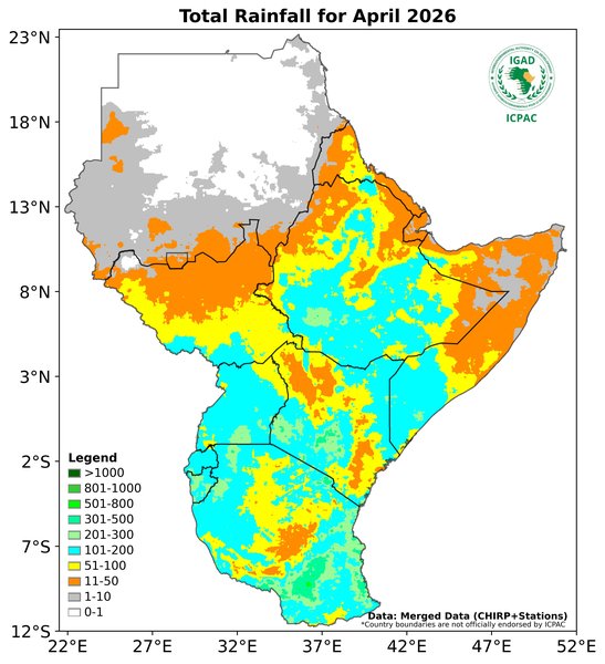 Recent rainfall totals