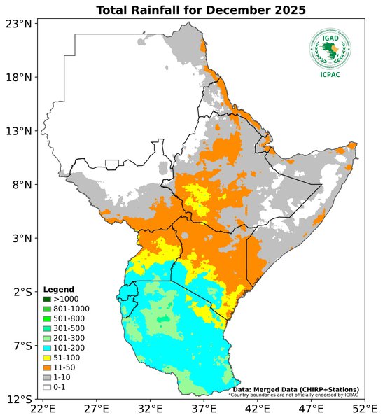 Recent rainfall totals