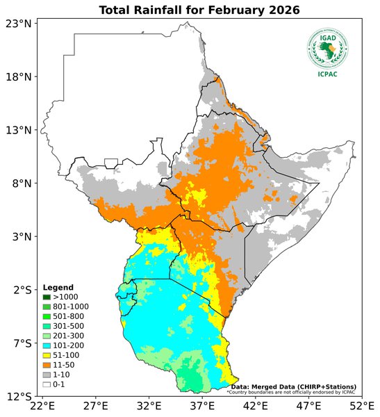 Recent rainfall totals