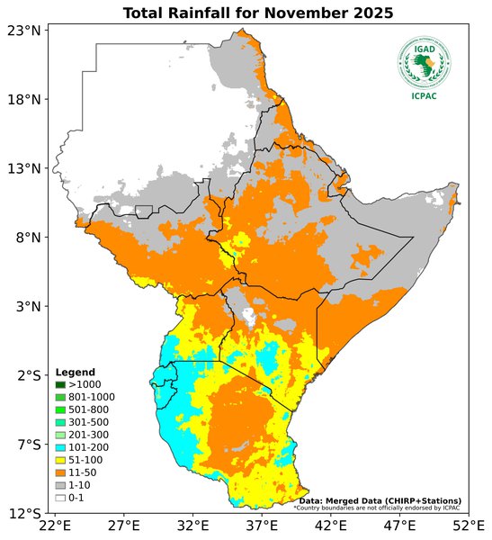Recent rainfall totals