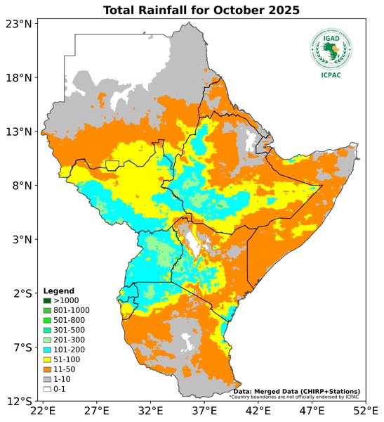 Recent rainfall totals