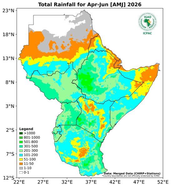 Recent rainfall totals