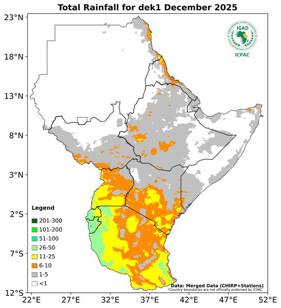 Recent rainfall totals