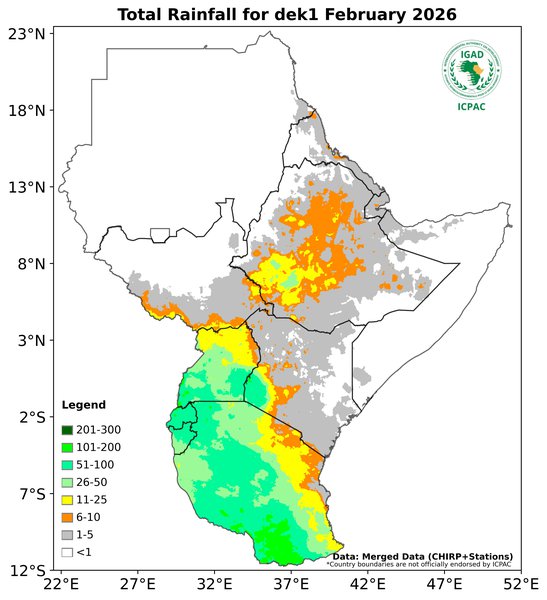 Recent rainfall totals