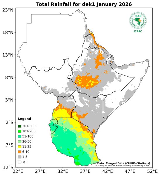 Recent rainfall totals