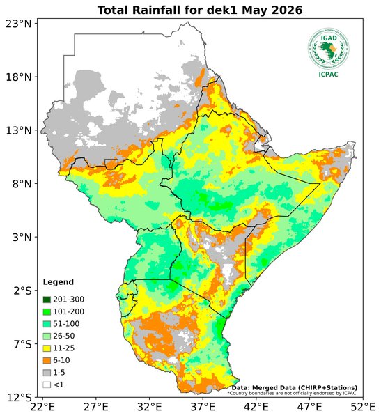 Recent rainfall totals