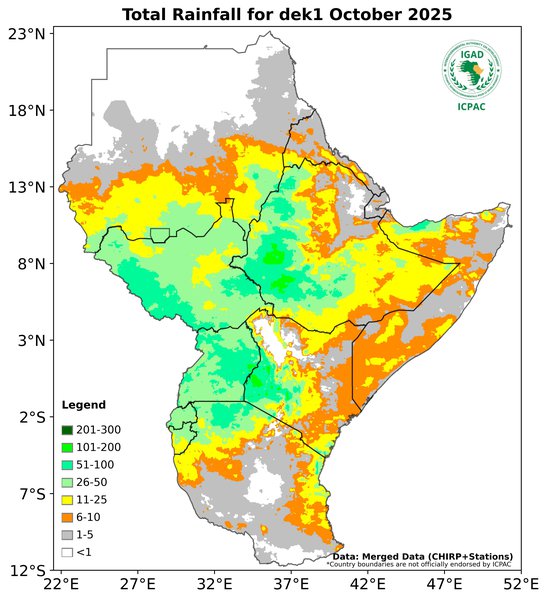 Recent rainfall totals