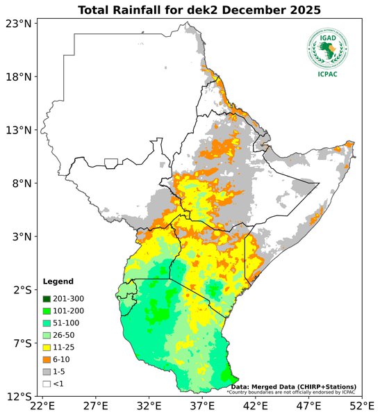 Recent rainfall totals