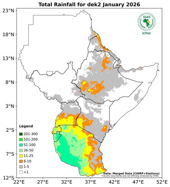 Recent rainfall totals