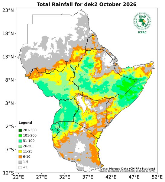 Recent rainfall totals